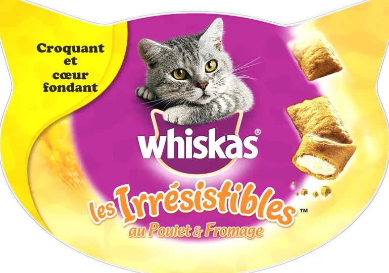 Friandise pour chat les Irrésistibles au poulet/fromage 60g
