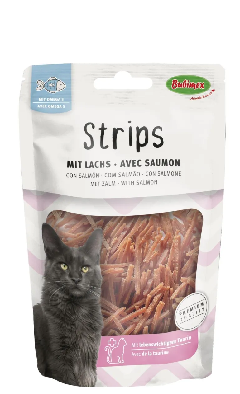 Friandise pour chat strip au saumon 50g BUBIMEX