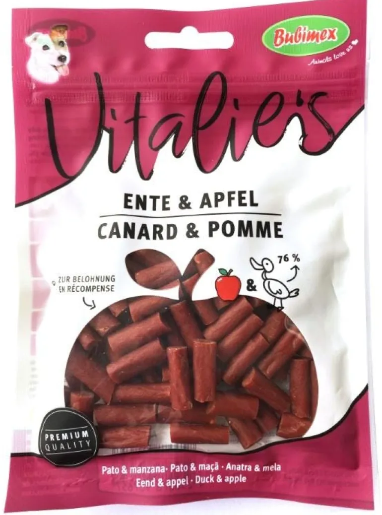 Friandise pour chien moyen Vitalities canard/pomme 80g