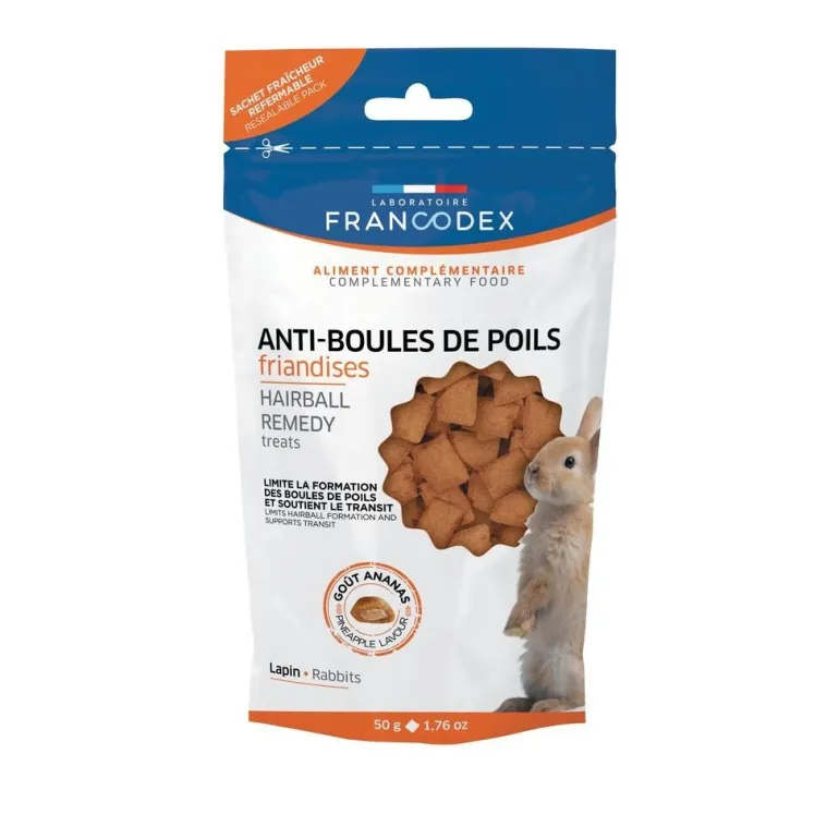 Friandises anti-boules de poils pour lapin 50 g