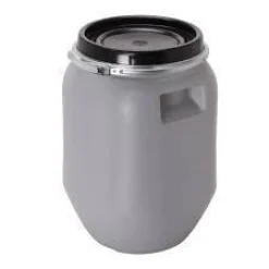 Fût à ouverture totale avec cerclage 25L gris