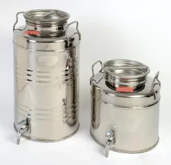 Fût en inox avec robinet nickel 100L