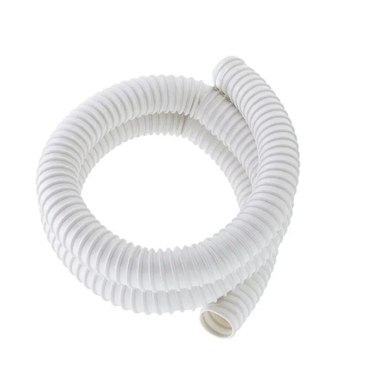 Gaine PVC annelée blanche 1,5m pour embouts Ø40mm