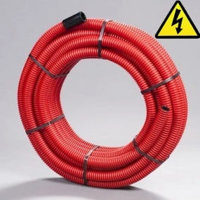 Gaine TPC Ø50 rouge 25m pour câbles électriques