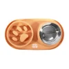 Gamelle double Slow Food en inox et silicone jaune