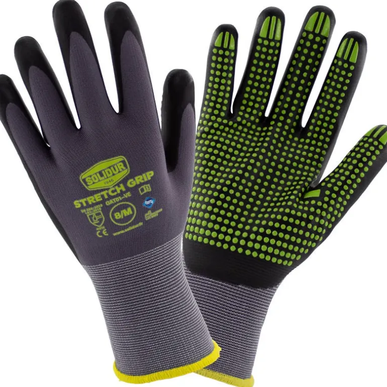 Gant de travail stretch grip avec enduction SOLIDUR