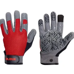 Gants de protection bricolage spécial été noir/rouge T.8