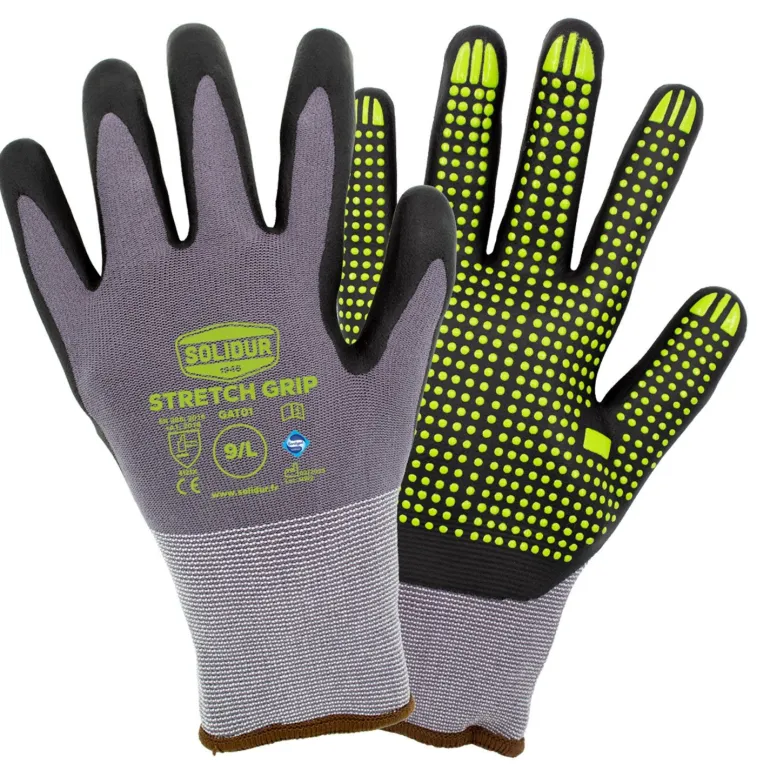 Gants de protection stretch grip gris - T10 (x12)