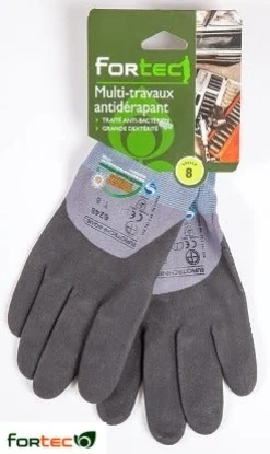 Gants multi-travaux antidérapants gris FORTEC