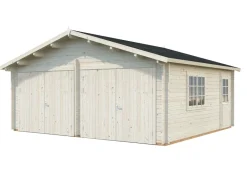 Garage Roger en bois blanc 28,40 m²