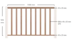 Garde corps HECTO Pack hêtre 926x1500 mm