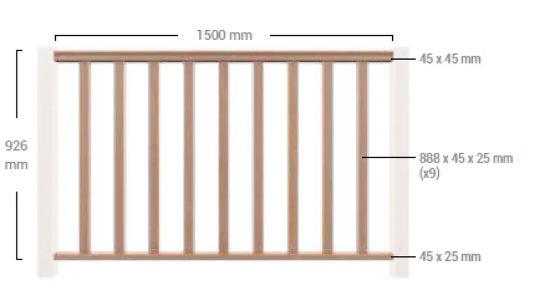 Garde corps HECTO Pack hêtre 926x1500 mm