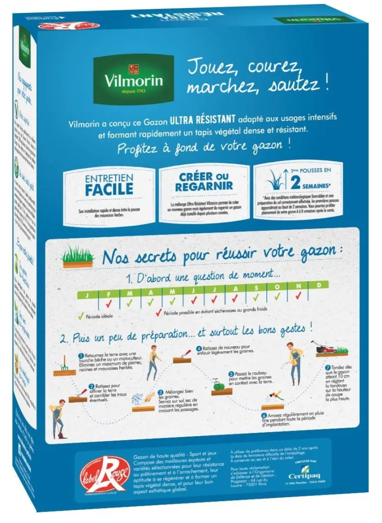 Gazon ultra résistant 1 kg VILMORIN