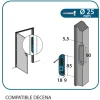 Gâche centrale à encastrer pour crémones Decena 90x18x9mm