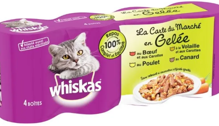 Gelée pour chat 4 variétés viande 4x390g WHISKAS