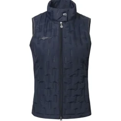 Gilet bi-matière sans manches femme bleu navy