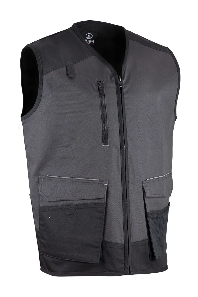 Gilet sans manche multipoche Astro gris sombre/noir LMA