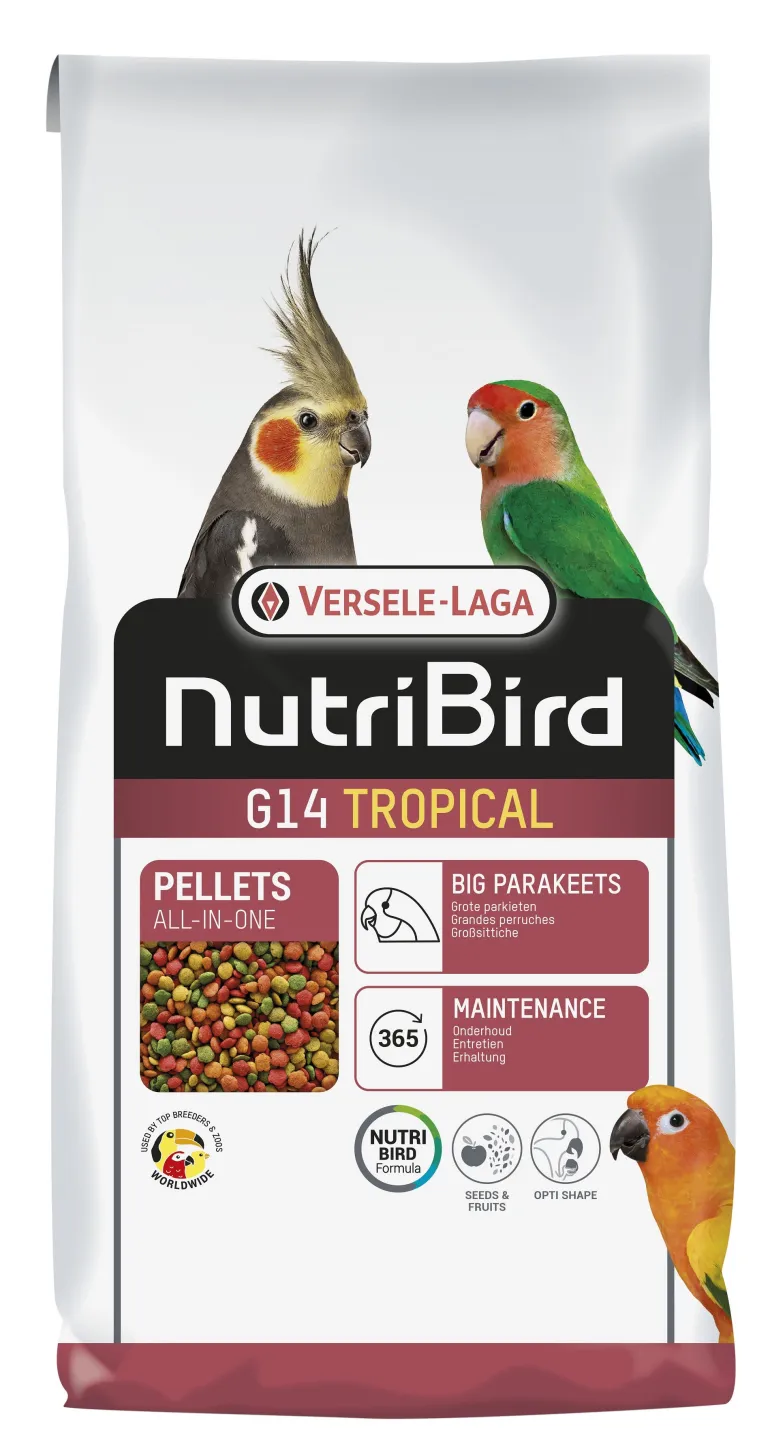 Granulés pour grandes perruches NutriBird G14 Tropical 10 kg