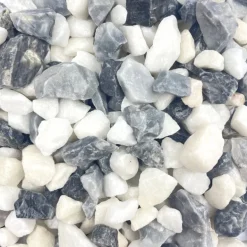 Gravier Fuji gris bleuté et blanc 12/20 filet de 20kg