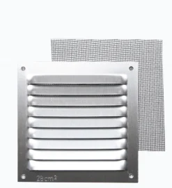 Grille en alu 0,8 mm anti-moustique gris 10x10 cm