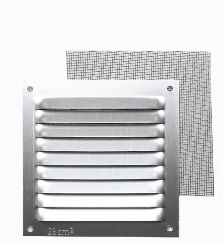 Grille en alu 0,8 mm anti-moustique gris 10x10 cm