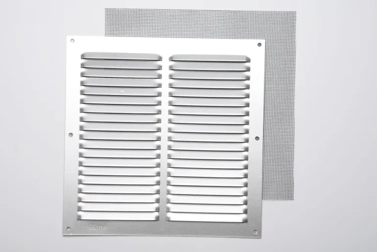 Grille en alu 0,8 mm anti-moustique gris 20x20 cm