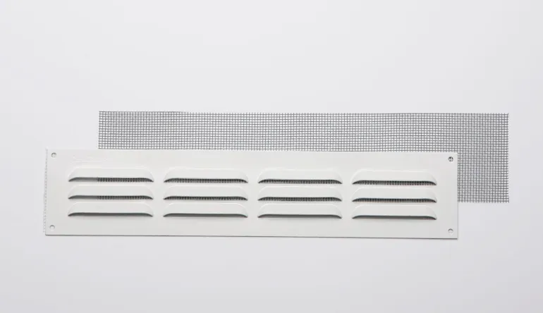 Grille en alu 0,8 mm anti-moutique blanc 5x25 cm.