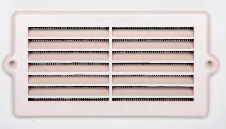 Grille à encastrer ABS + moustiquaire blanc 6,1x13 cm