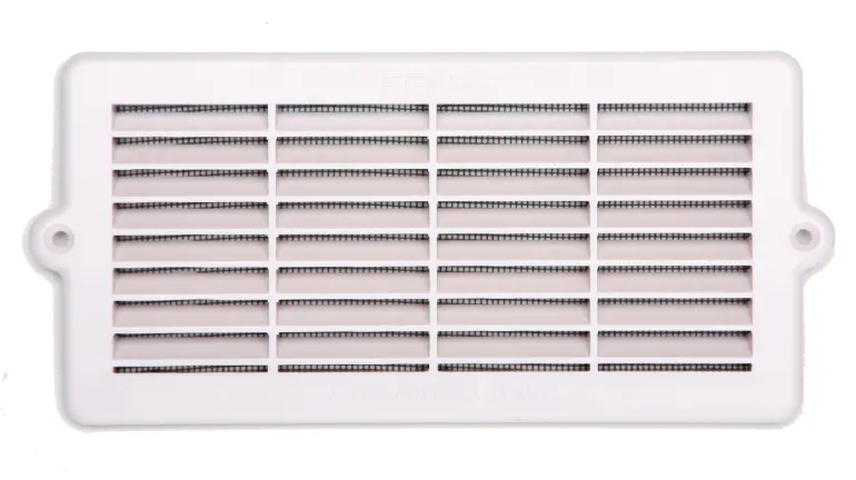 Grille à encastrer ABS + moustiquaire blanc 7.8x17.9 cm