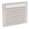 Grille à visser en ABS + anti-moustique blanc 14.6x17.5 cm