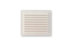 Grille à visser en ABS + anti-moustique blanc 14.6x17.5 cm
