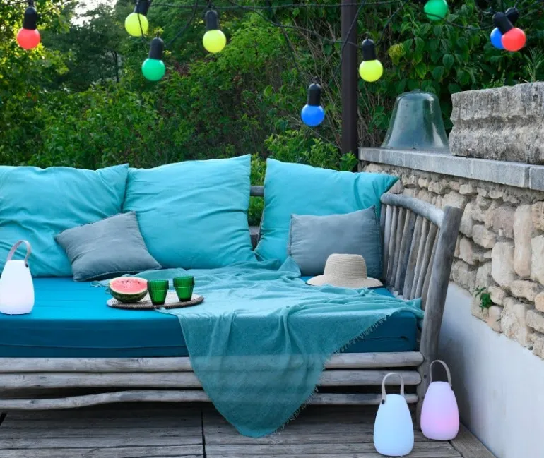 Guirlande de fête LED solaire multicolore