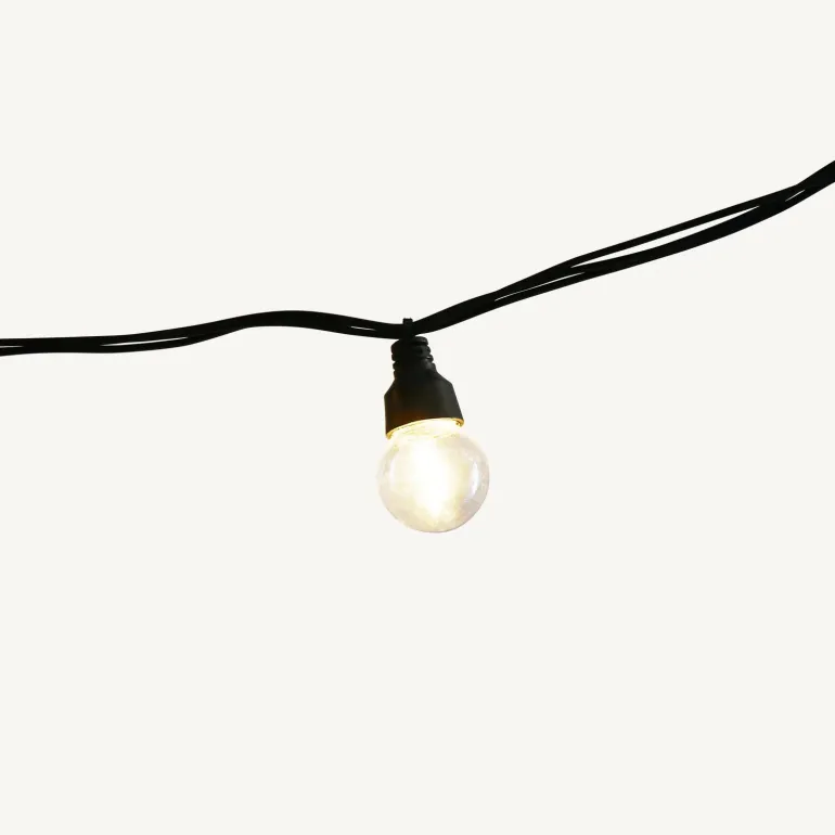 Guirlande guinguette Tradition LED à filament blanc chaud 5m
