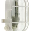 Hublot ovale blanc socle plastique grille de protection 60W