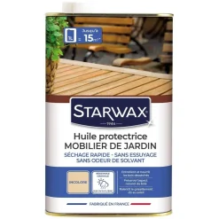 Huile protectrice mobilier de jardin incolore 1L STARWAX