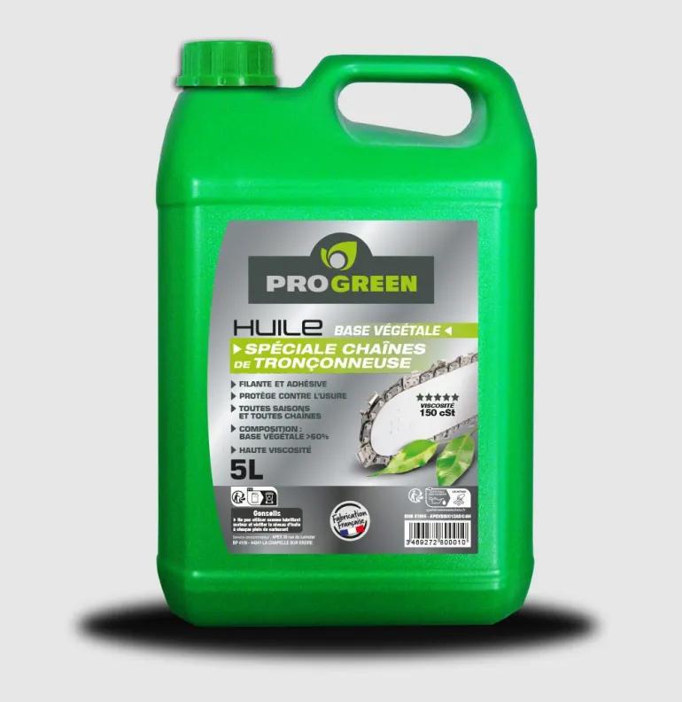 Huile de chaîne de tronçonneuse base végétale 5L PROGREEN
