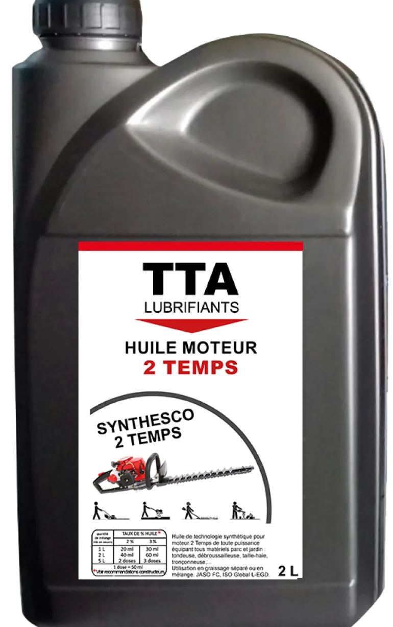 Huile synthétique moteur 2T motoculture 2L TTA Synthesco