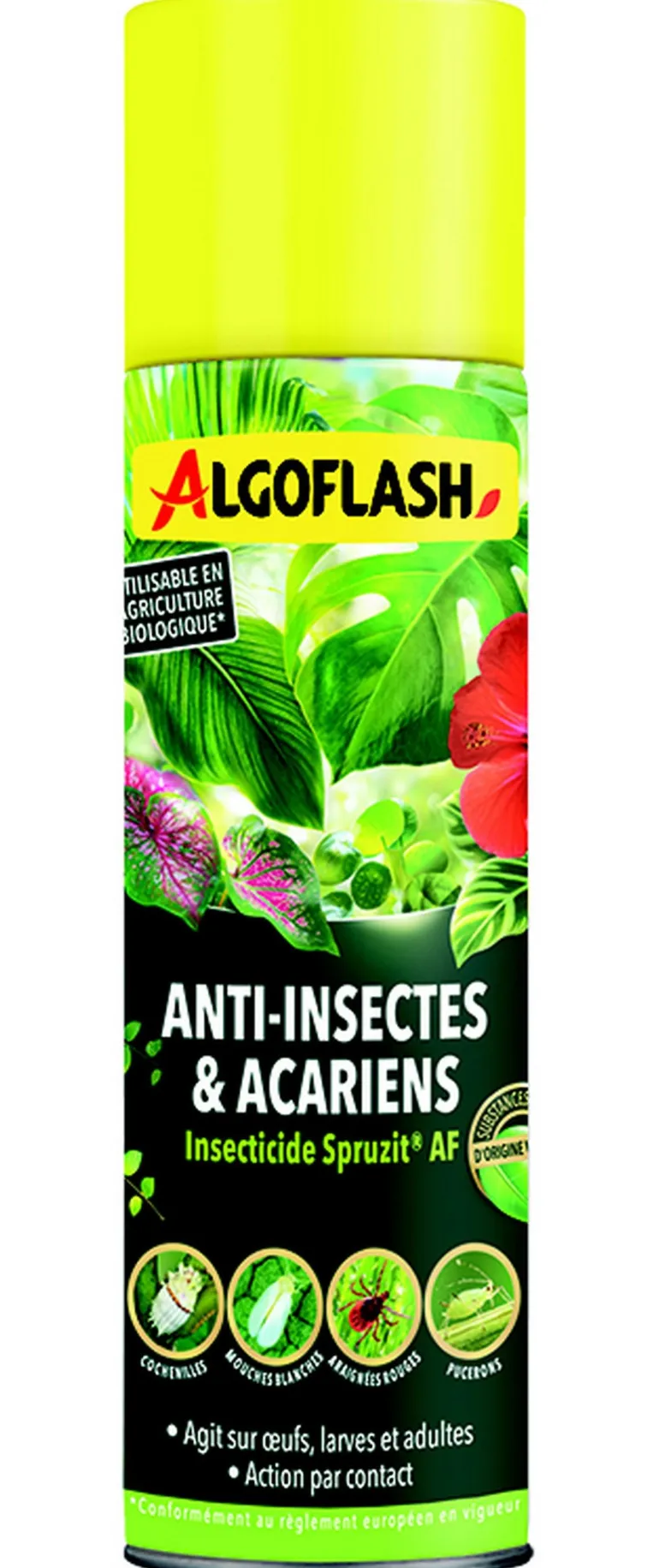 Insecticide-acaricide pour plantes d'intérieur aérosol 200ml