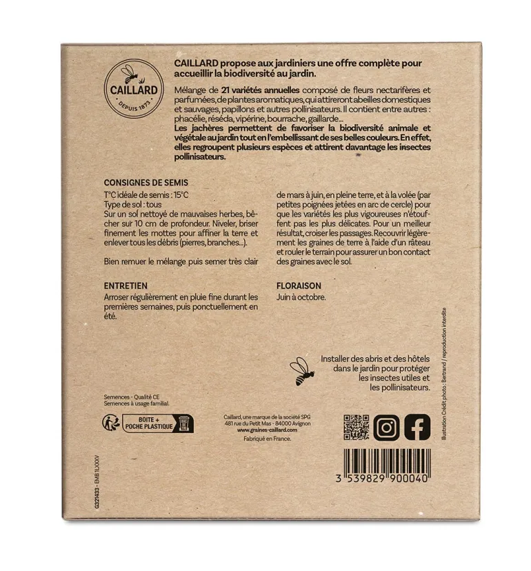 Jachère Mellifère 100 g + 180 g de vermiculite CAILLARD