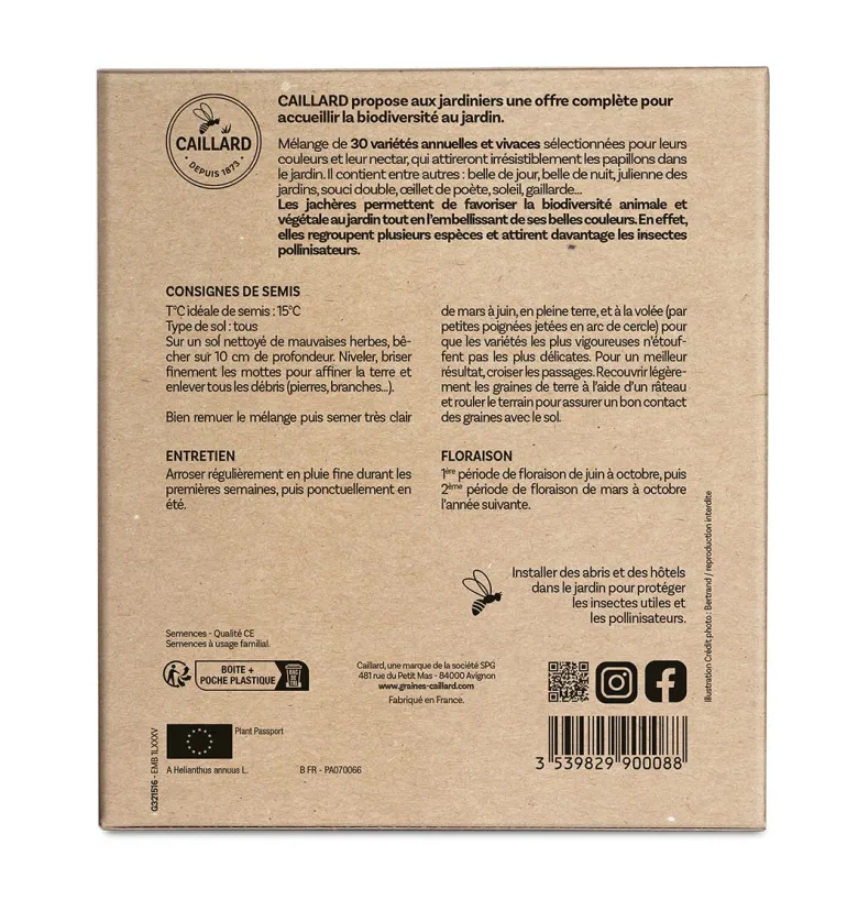 Jachère pour Papillons 100g+180g de vermiculite CAILLARD