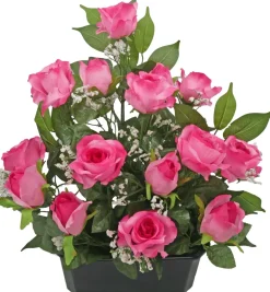 Jardinière de roses H 45 L 40 P 20 cm