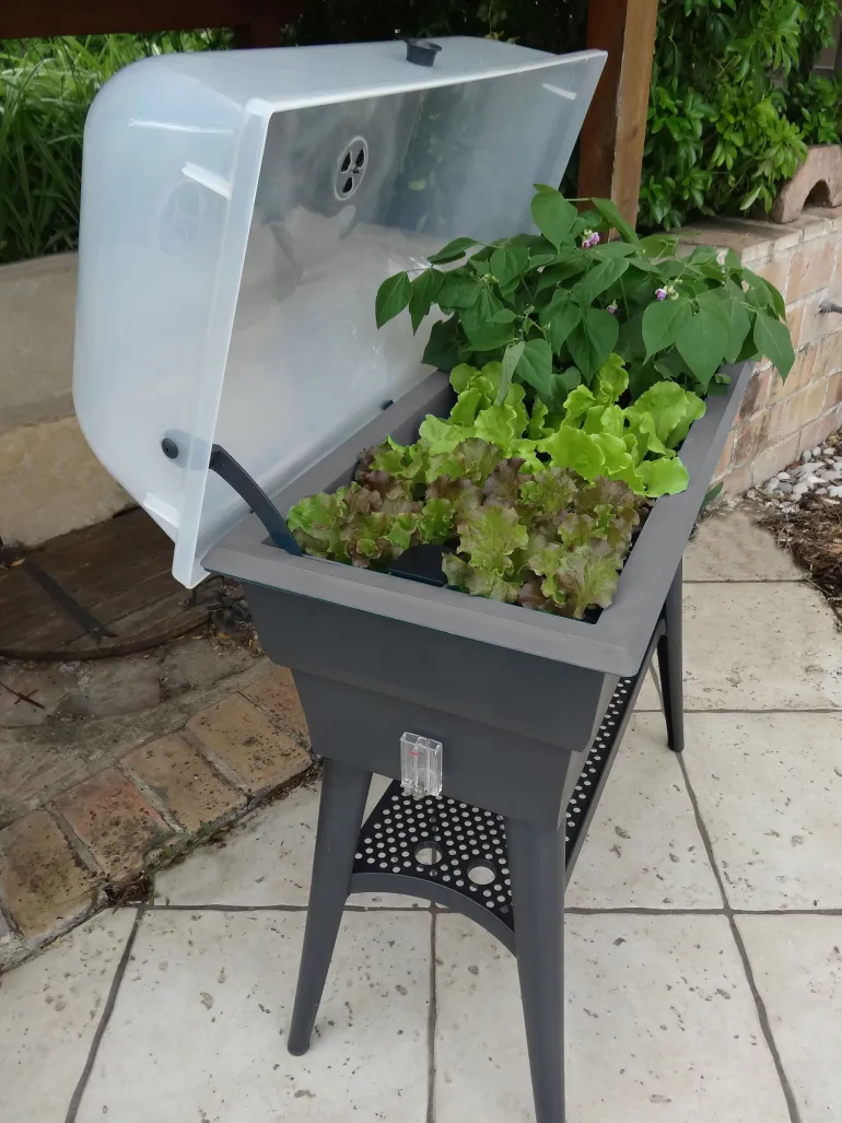 Jardinière double bac sur pieds Calipso Combi 40L gris