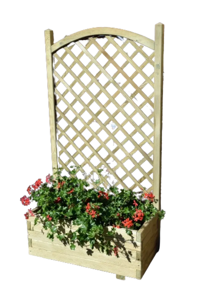 Jardinière avec treillage arc 80x130x40 cm