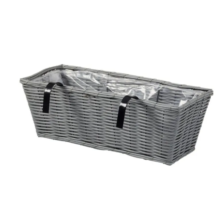 Jardinière Bari en faux rotin gris 48 cm 15L