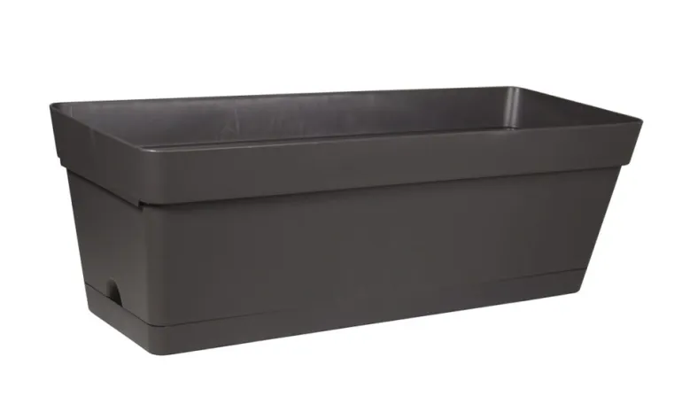 Jardinière Cocoripot Jade + plateau clippé ardoise 49 cm