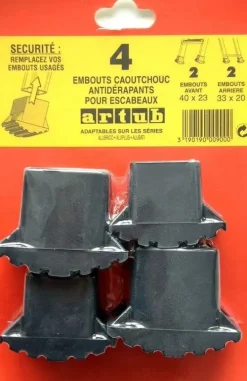 Jeu de 4 sabots de rechange en caoutchouc pour escabeaux