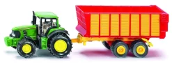 John Deere avec remorque d'ensilage