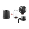 Kit 3 en 1 - ventilateur, lampe torche et lanterne LED noir