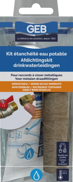 Kit d'étanchéité eau potable raccords à visser métalliques