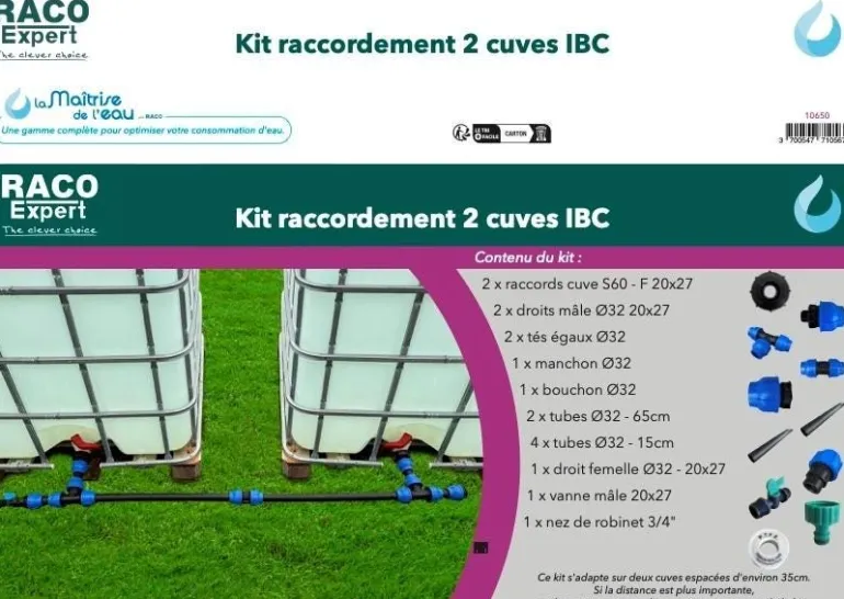 Kit raccordement S60 pour 2 cuves IBC